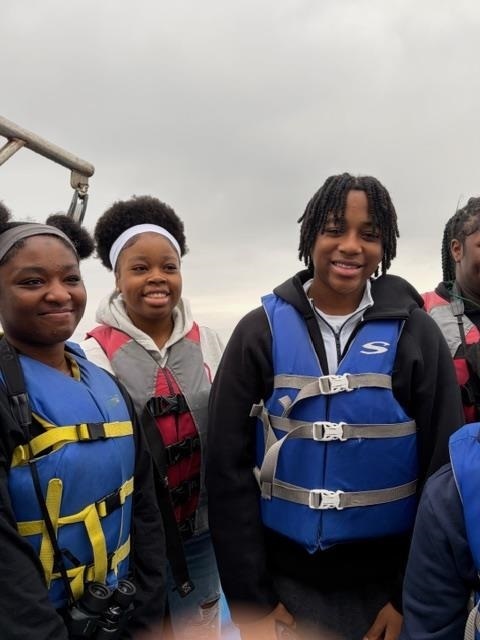 Students on the boat