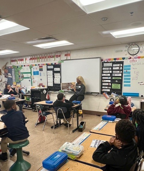 High school student reading