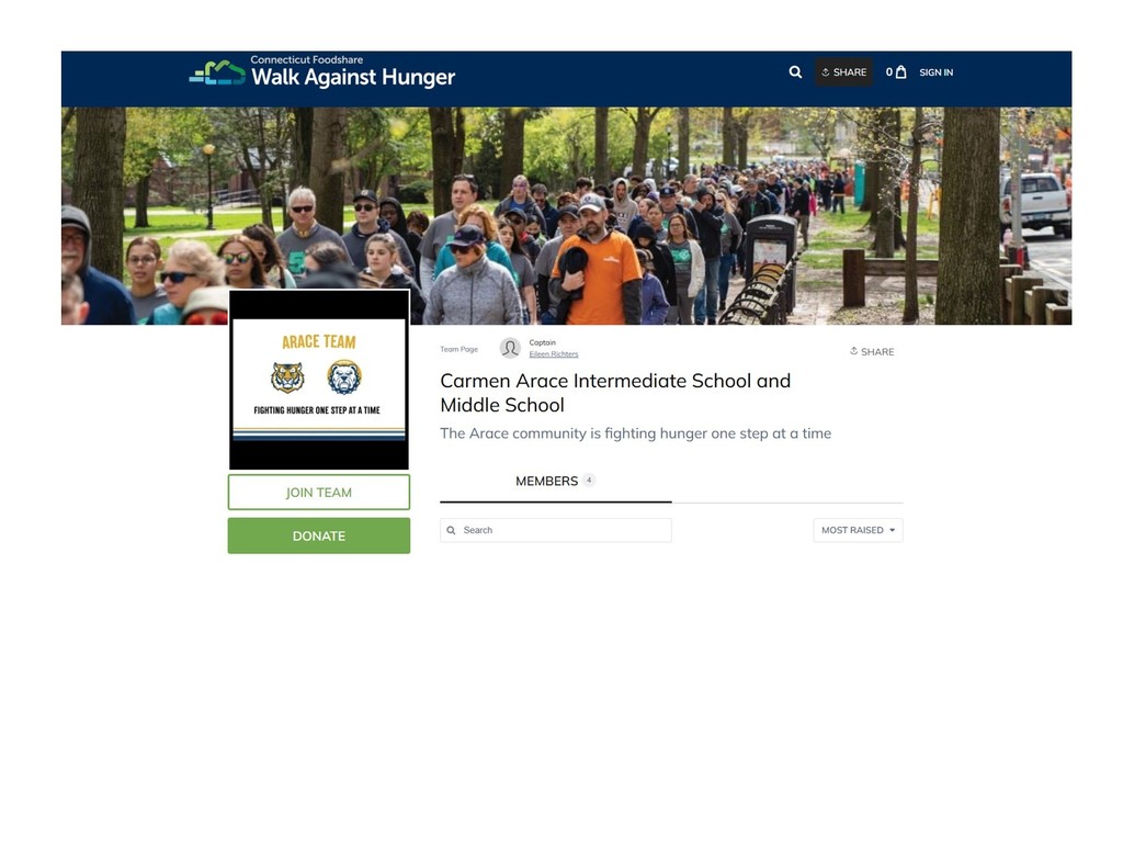 Walk Against Hunger Arace Team