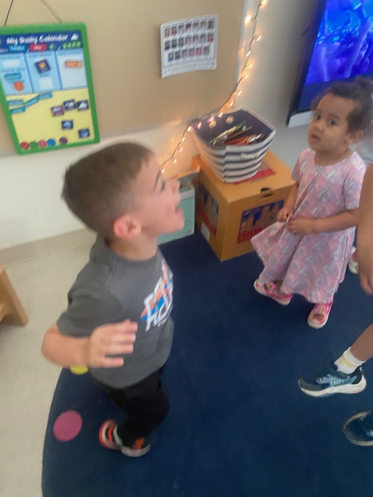 Young students dancing