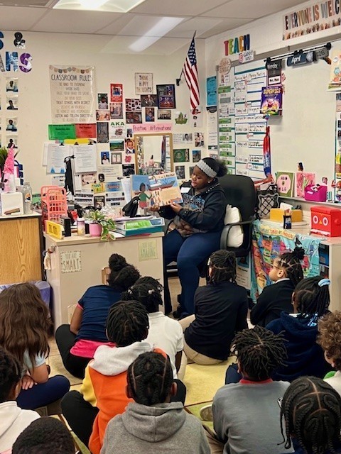 High school student reading