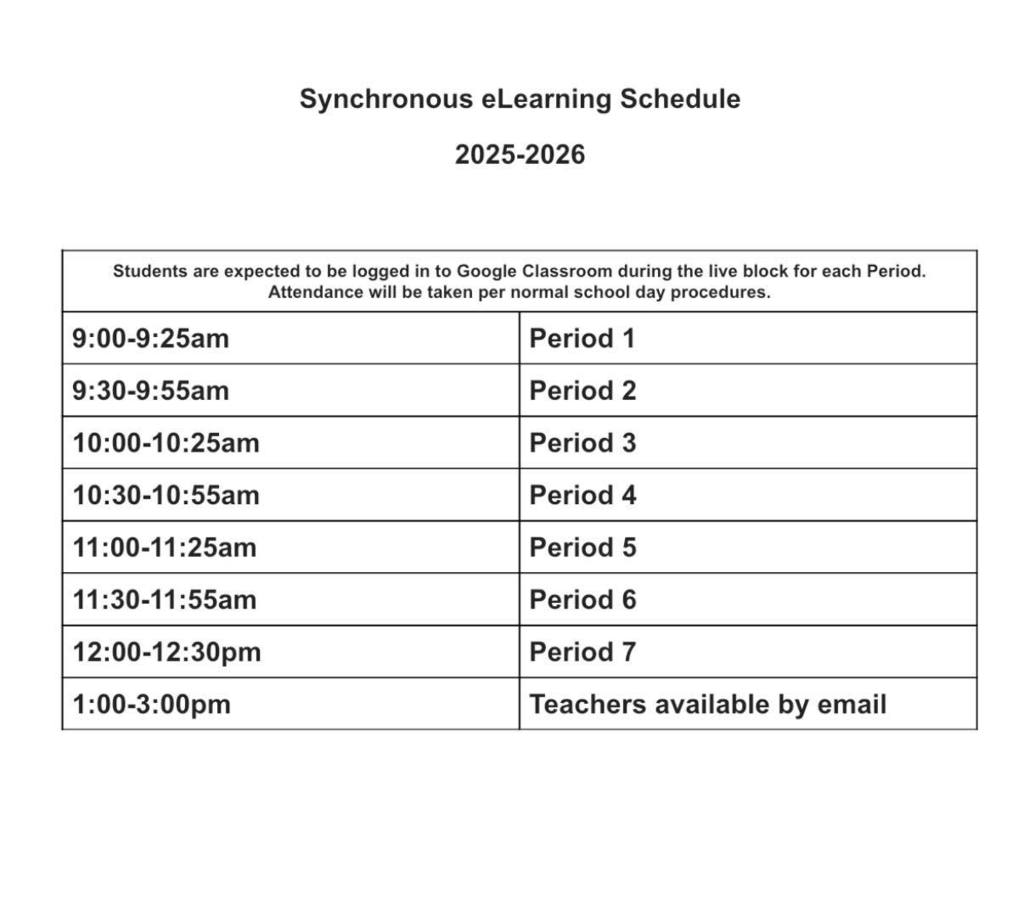 elearning schedule