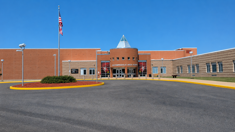 Bloomingdale high school exterior main entrance