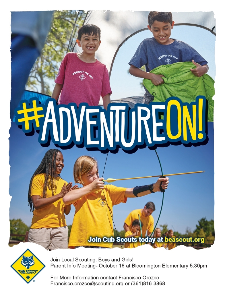 Scouts meeting tomorrow at 5:00 BES Teacher's Lounge