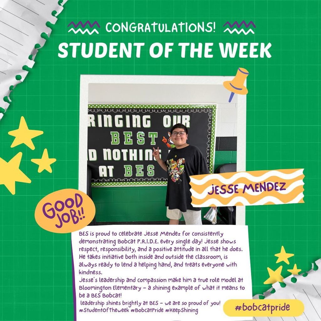 Student of the Week ~ Jesse Mendez