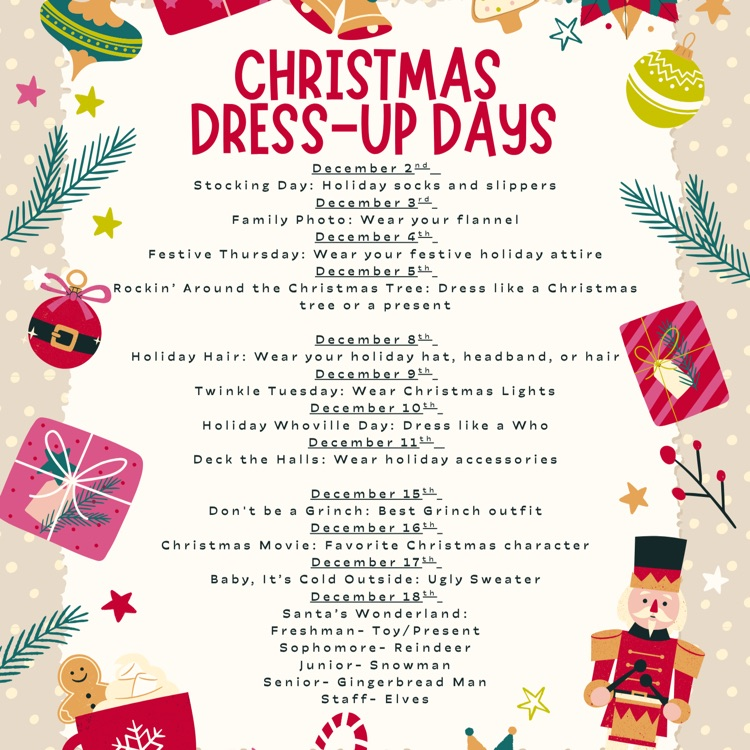 dress up days listed 