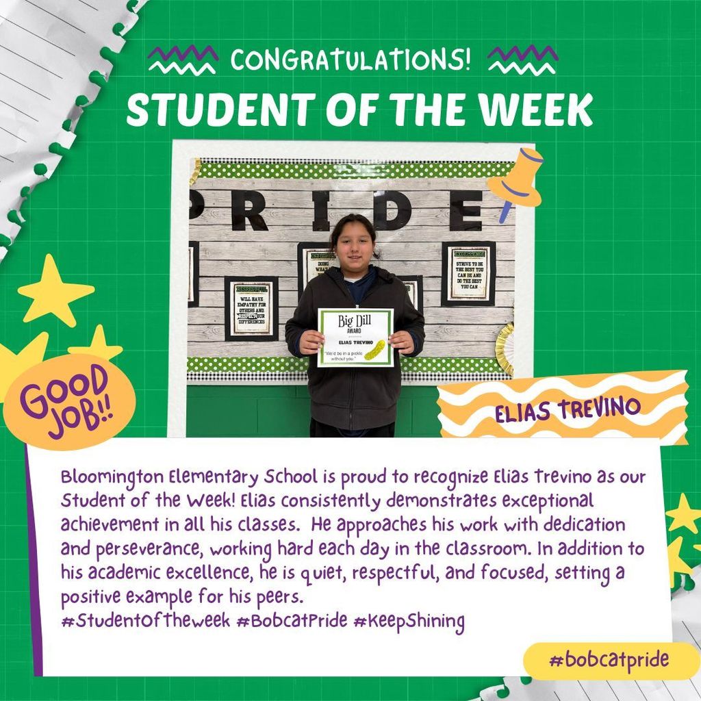 BES Student of the Week - Elias Trevino