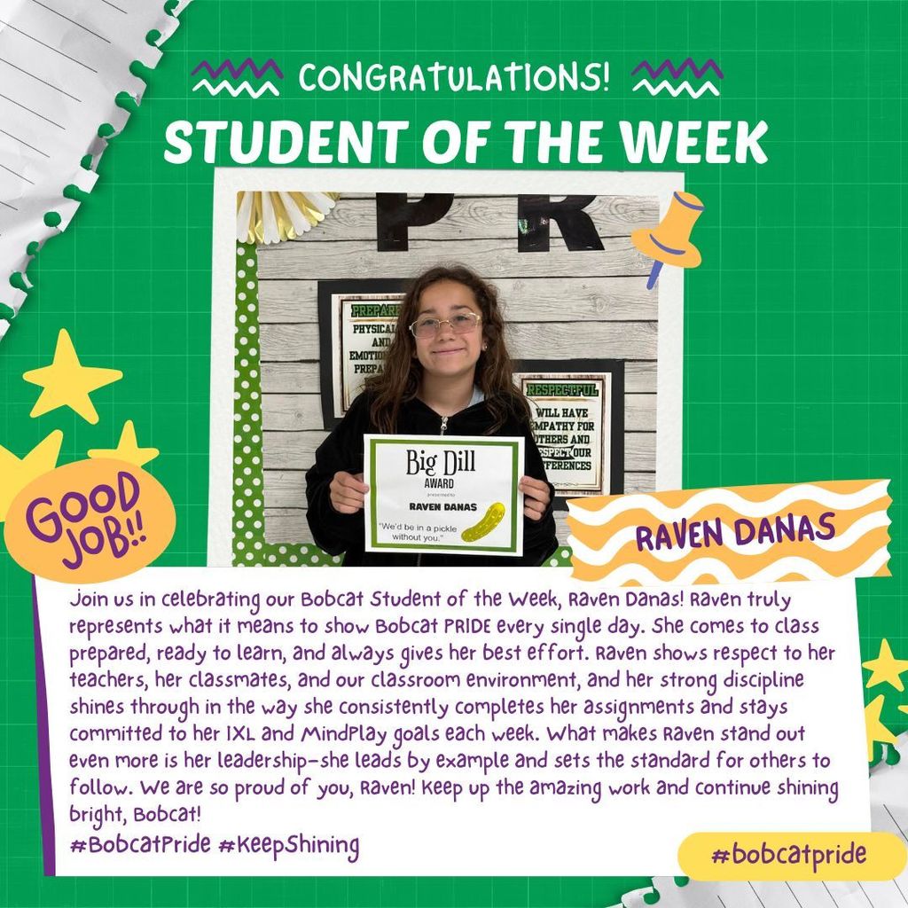 BES Student of the Week ~ Raven Danas