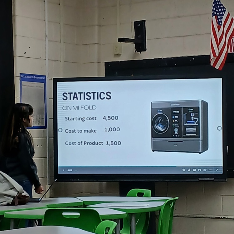 student presents idea