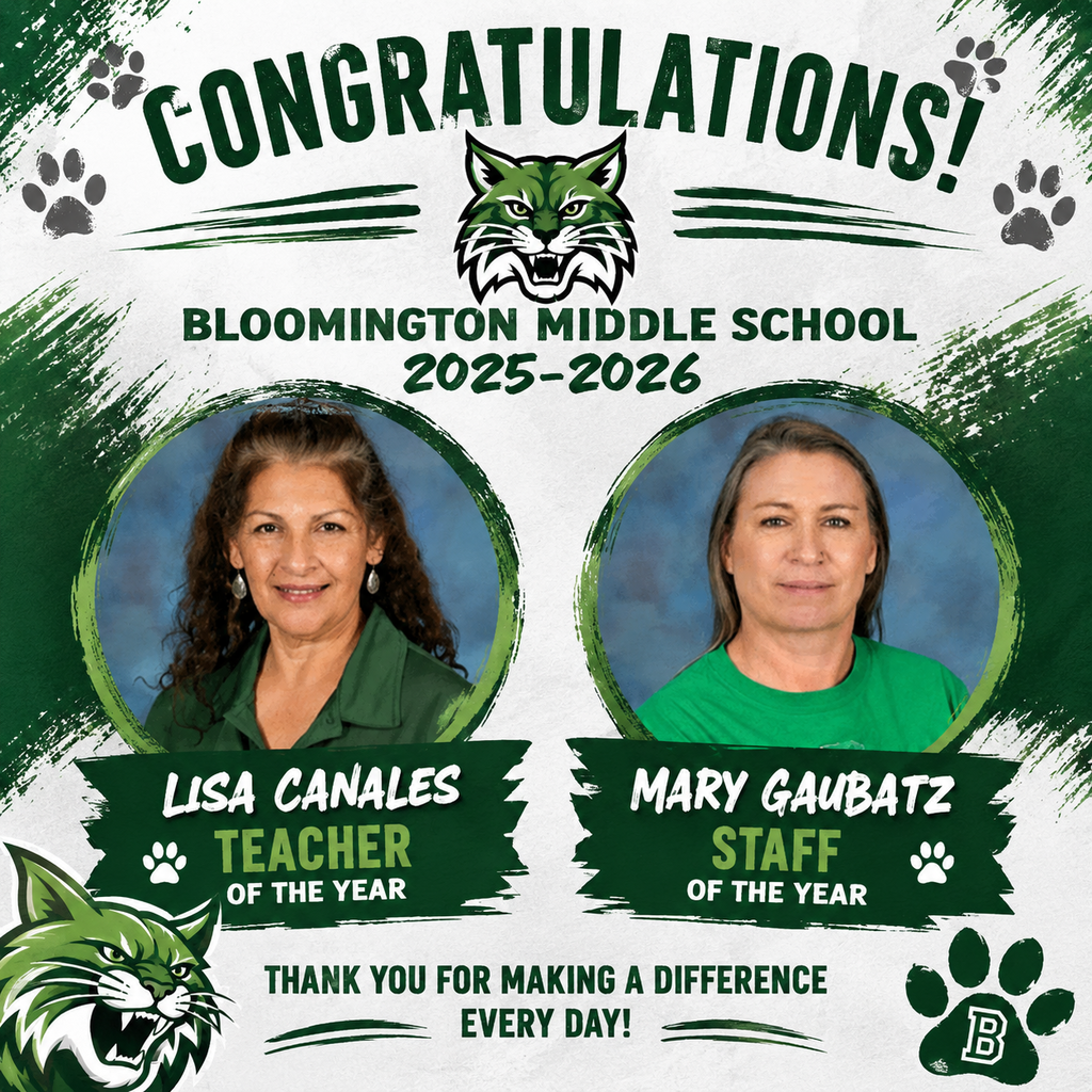 Bloomington Middle School 2025-2026 Teacher and Staff of the Year