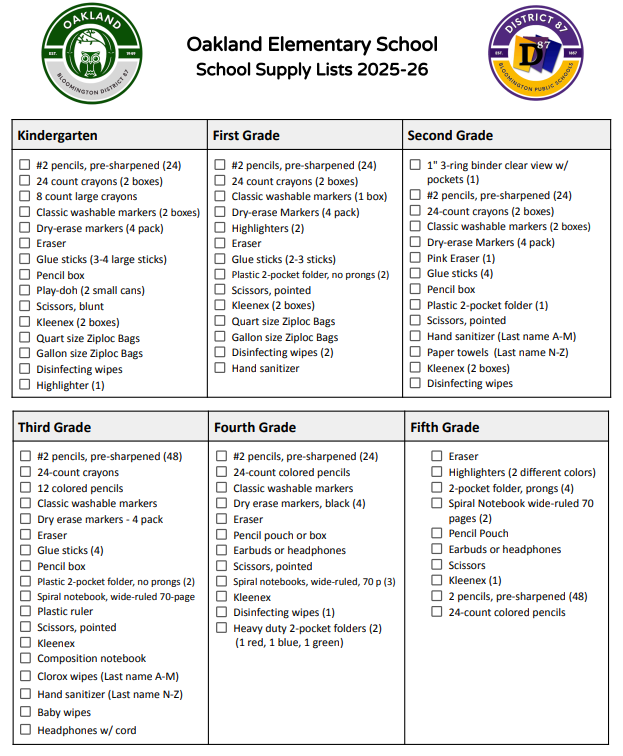 Supply List 