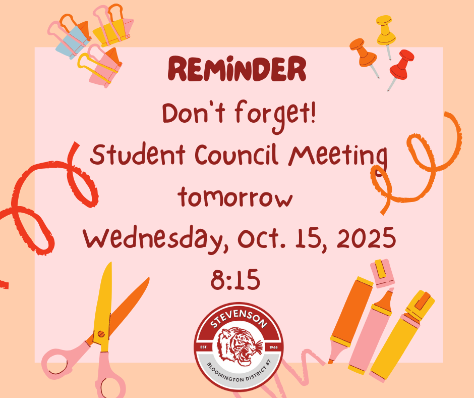 Student Council meeting tomorrow