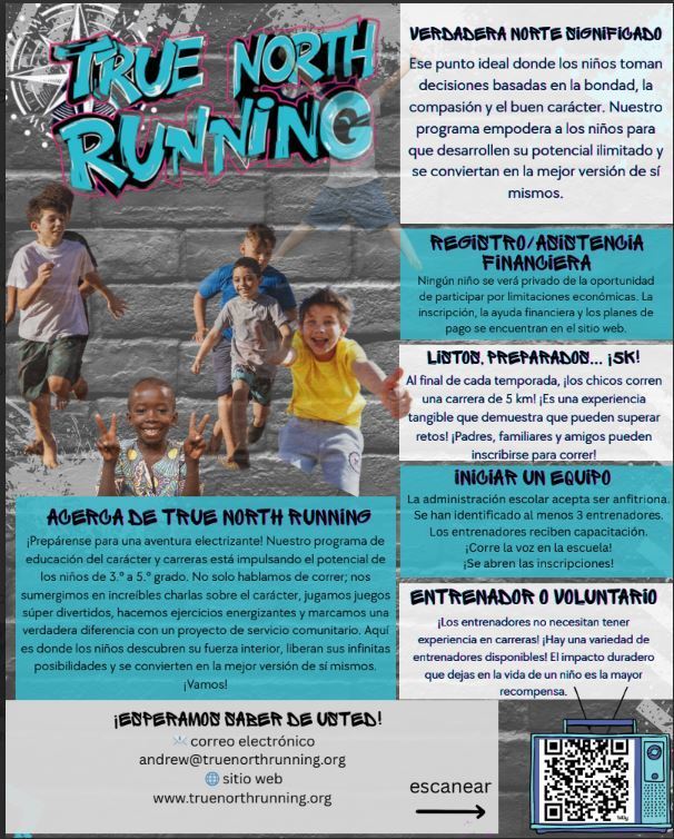 CORRER AL NORTE VERDADERO Niños de 3ro a 5to Grado