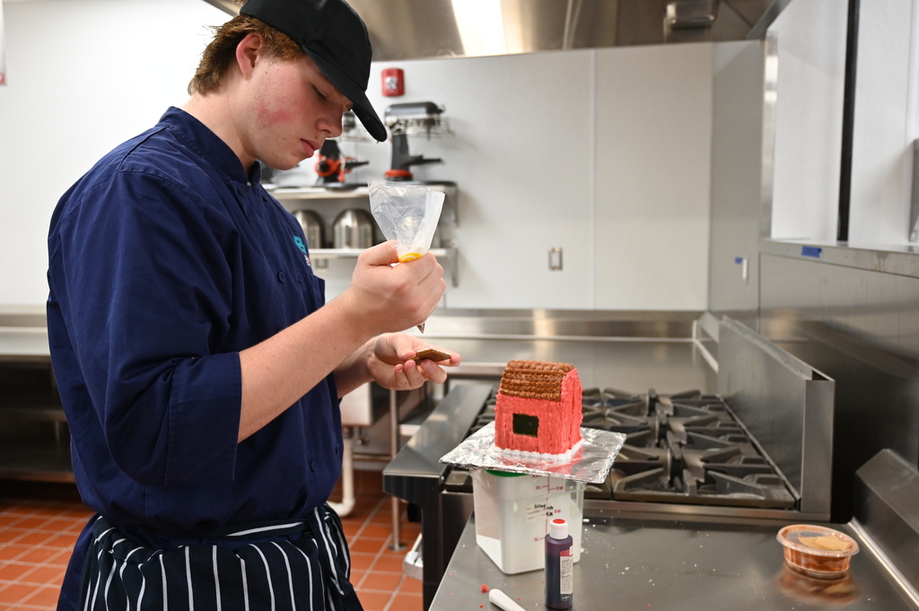 BCA Culinary Class working on gingerbread houses