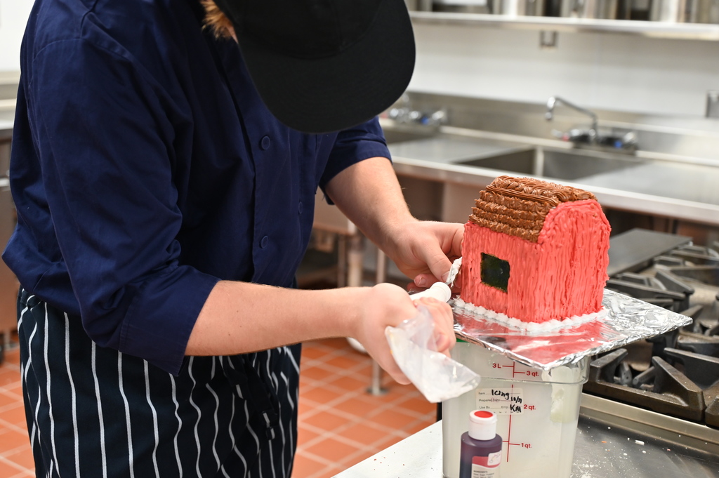 BCA Culinary Class working on gingerbread houses