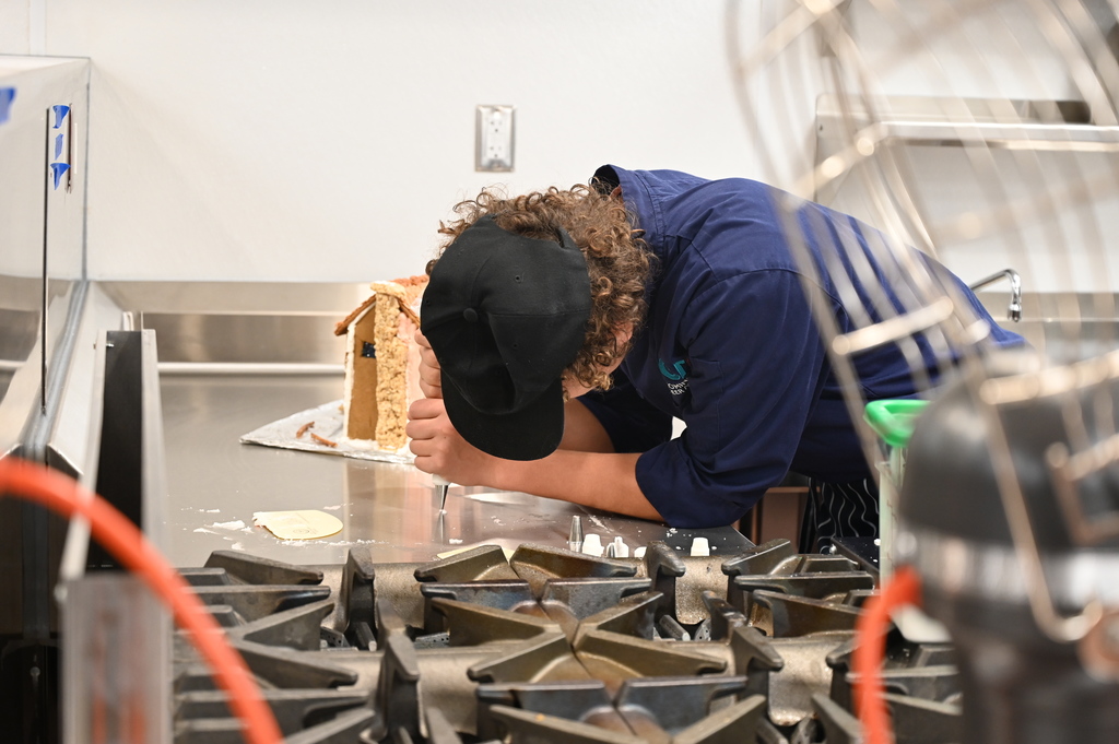 BCA Culinary Class working on gingerbread houses