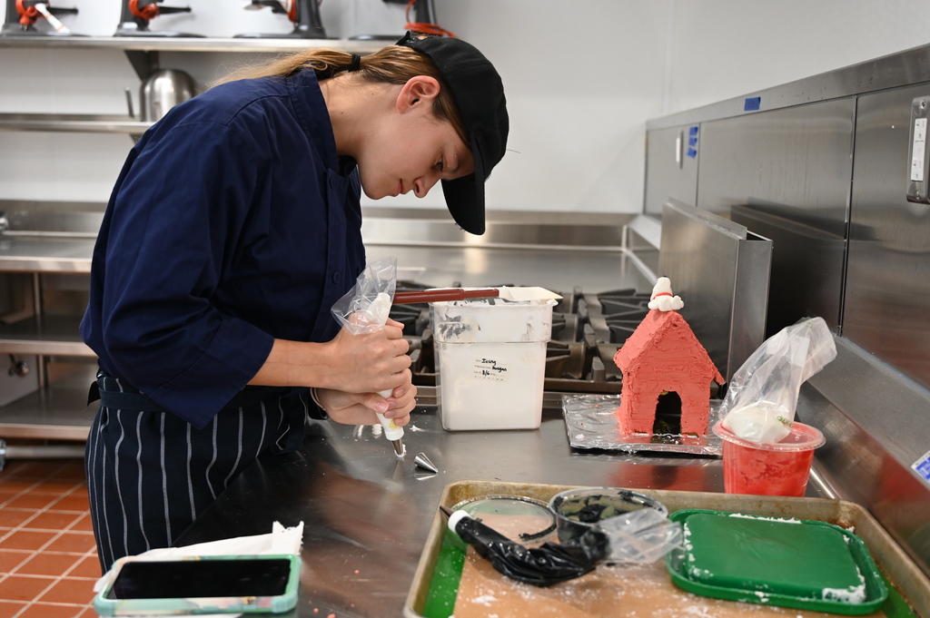 BCA Culinary Class working on gingerbread houses
