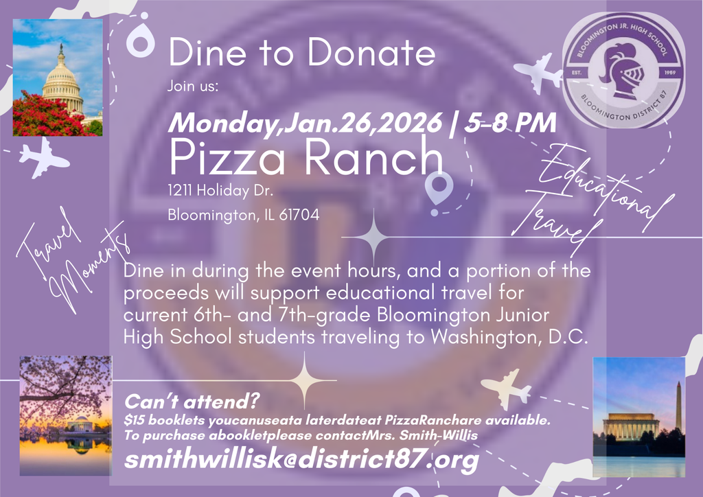 BJHS DC Trip Fundraiser at Pizza Ranch Jan 26