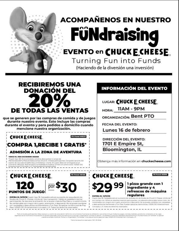 Chuck E. Cheese Flyer in Spanish