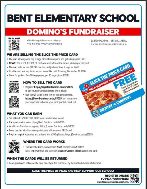 Bent Elementary School Domino's Fundraiser