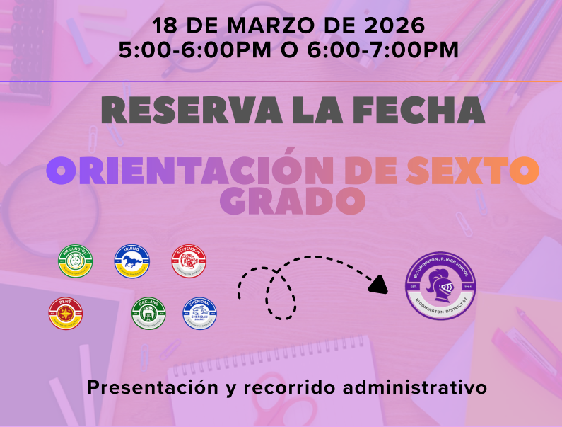 6th Grade Orientation at BJHS March 18- Save the Date!