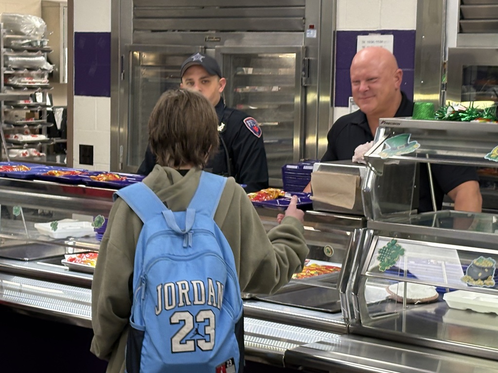 Police serving breakfast