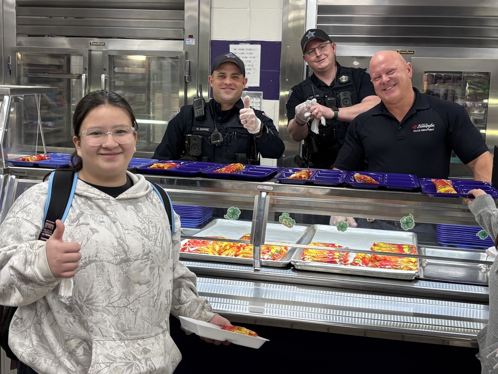 Police serving breakfast