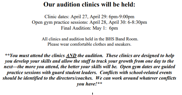 Color Guard info flyer