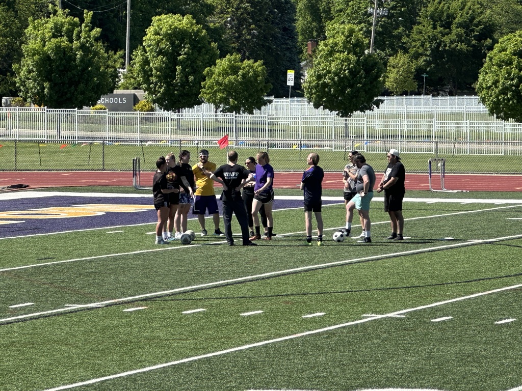 BJHS student vs staff soccer game