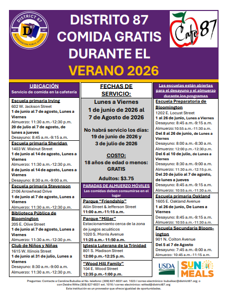 free summer Mealls Spanish
