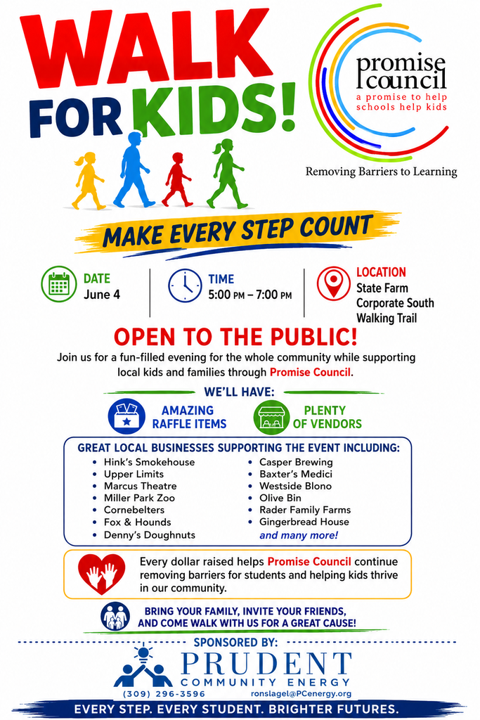 Promise Council flyer for walk for kids