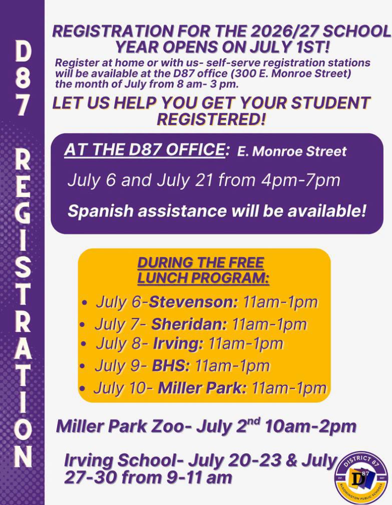 Times and Places with support for registration.