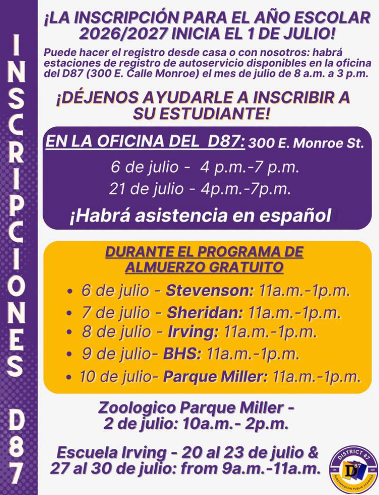 Lugares y horarios con ayuda para las inscripciones.