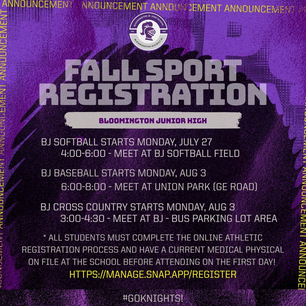 Fall sports for BJHS graphic