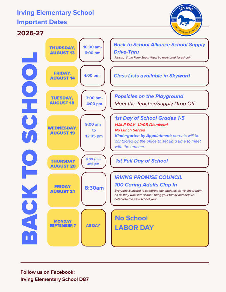 Back To School Information 2026-27