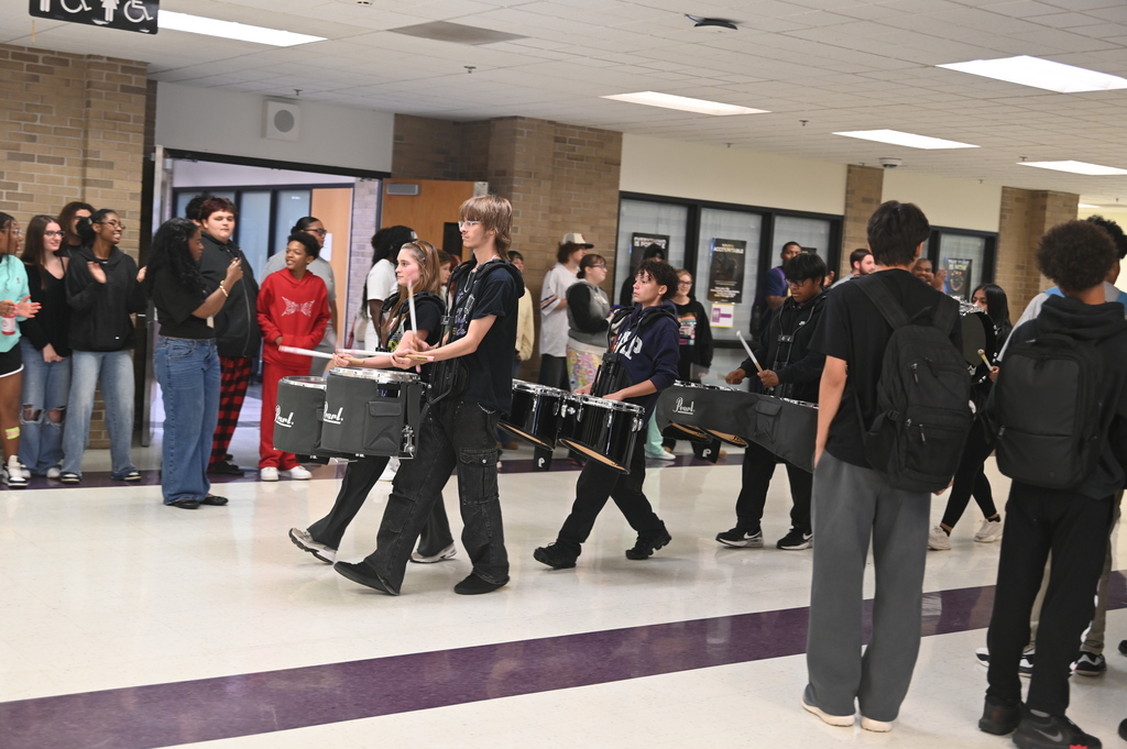 BHS Marching Raiders Parade Through the halls