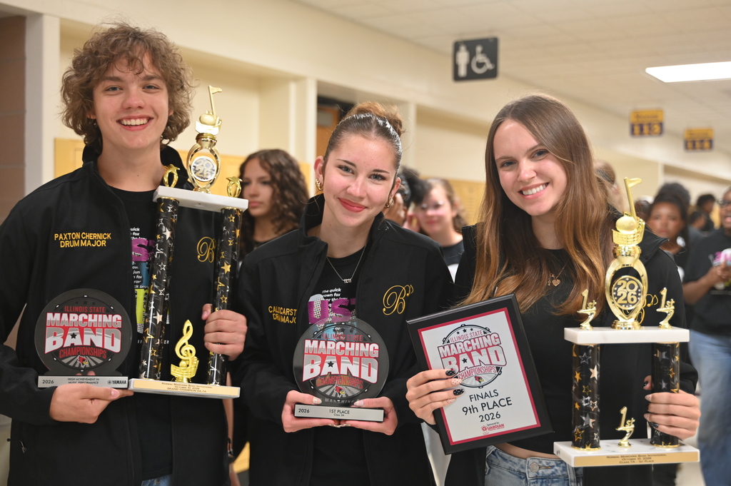BHS Marching Raiders Parade Through the halls