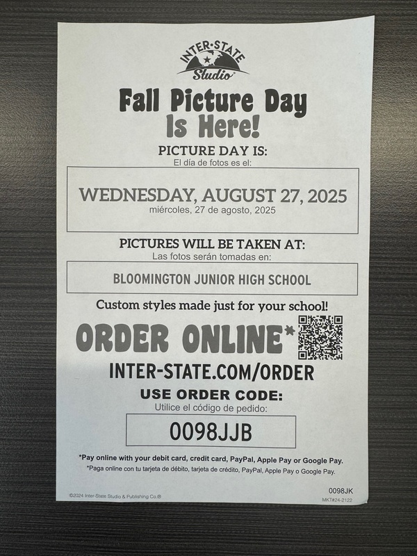 BJHS Picture Day Flier