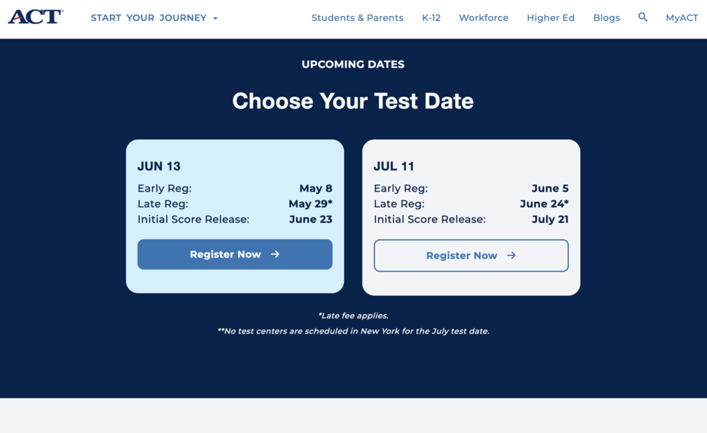 ACT Registration