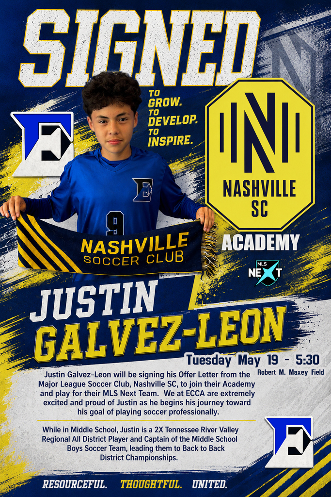 Big news for Eagleton College and Career Academy! ⚽️ Join us in celebrating Justin Galvez-Leon as he signs with the Nashville SC Academy to play for their MLS Next Team! A 2X All-District player and back-to-back District Champion captain, Justin is ready to take his game to the professional level. We are so proud of your hard work and dedication! #BlountCountyStrong #BlountCountySchools #TNEd #NashvilleSC