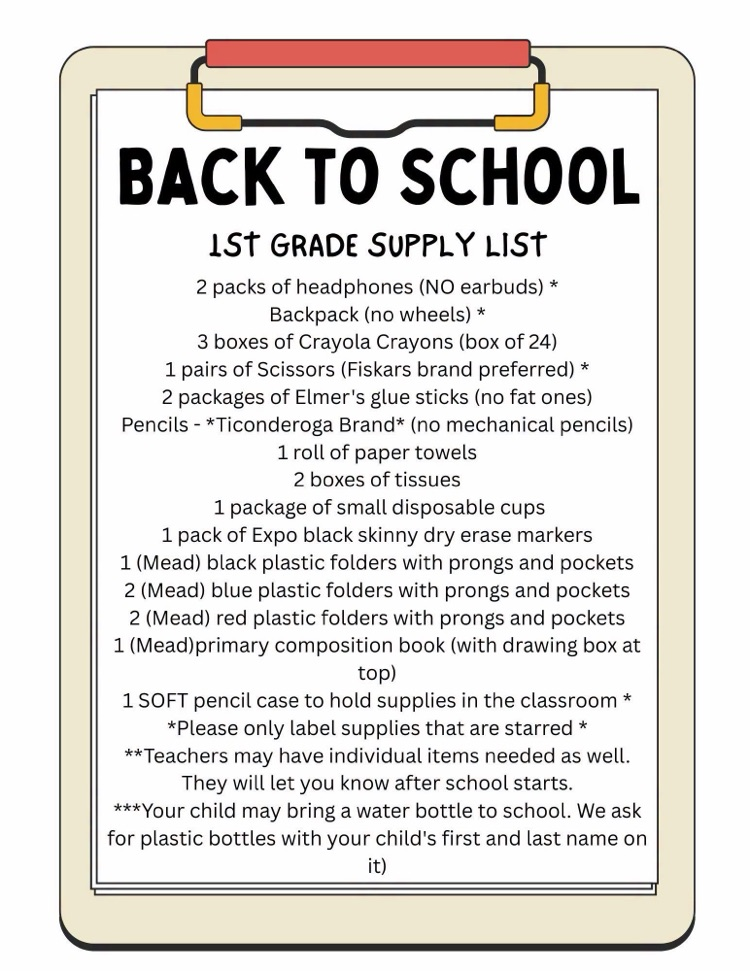 2026-2027 Supply Lists