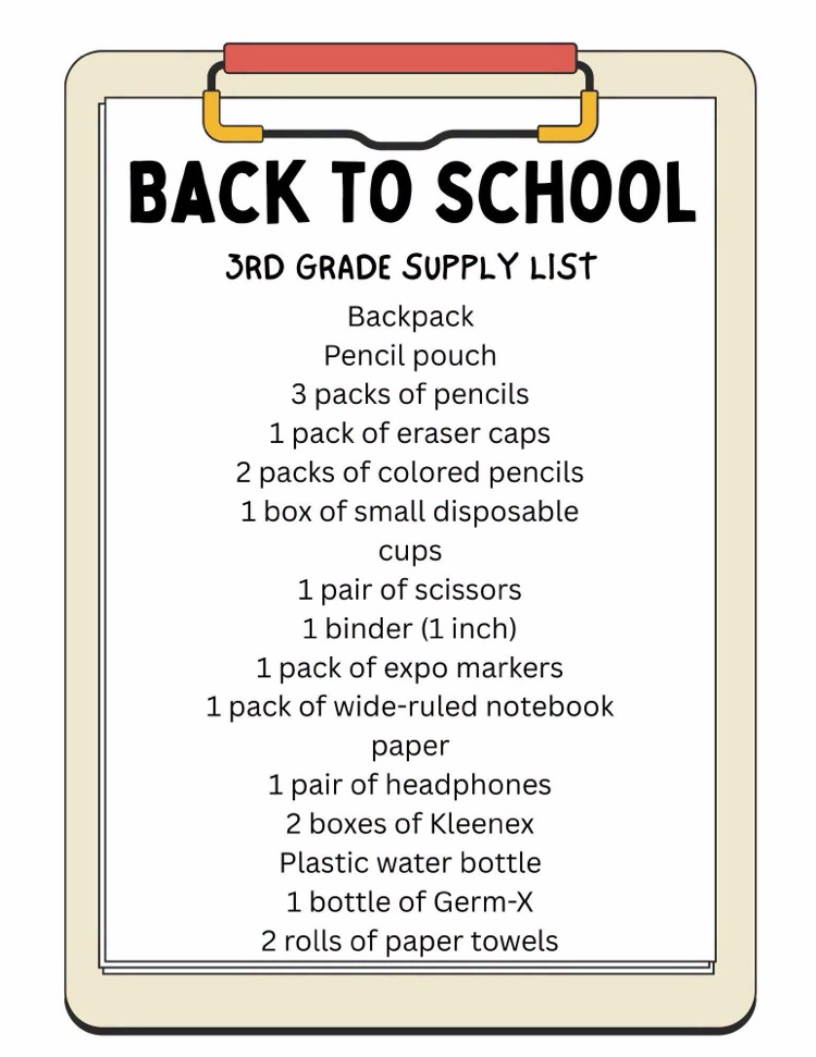 2026-2027 Supply Lists