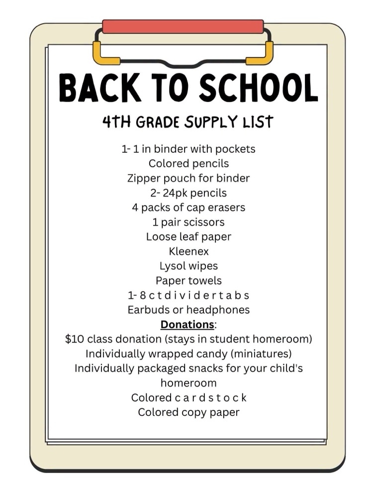 2026-2027 Supply Lists