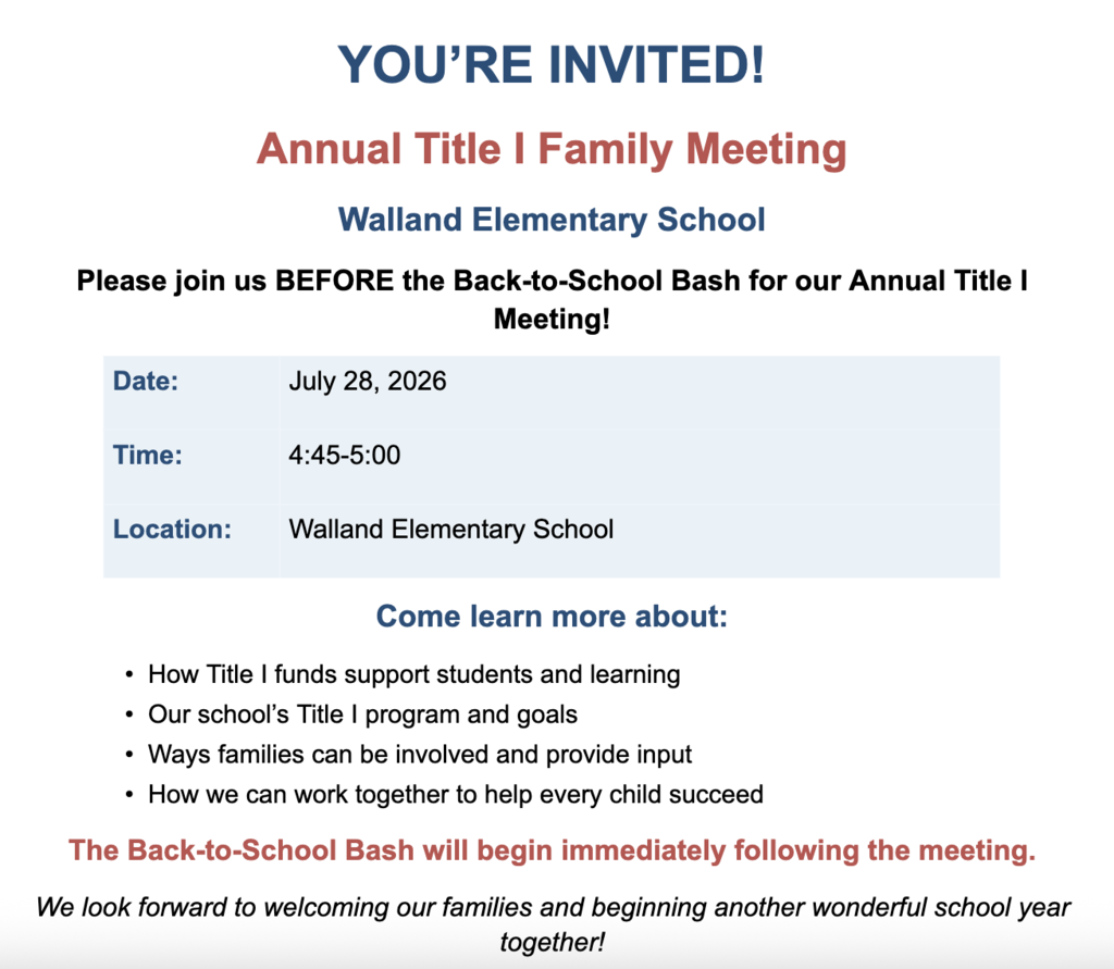 Title I Meeting
