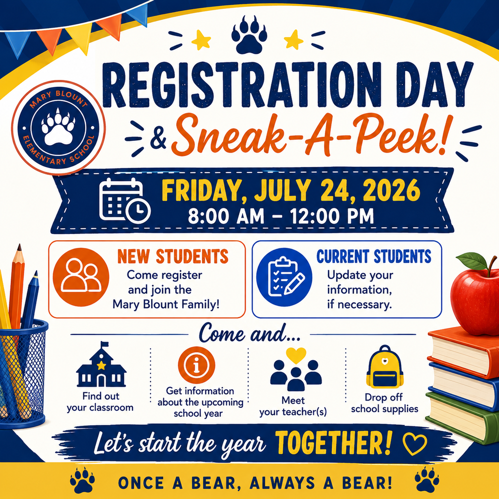 Come to Registration Day & Sneak-A-Peek ... Friday, July 24th, 2026