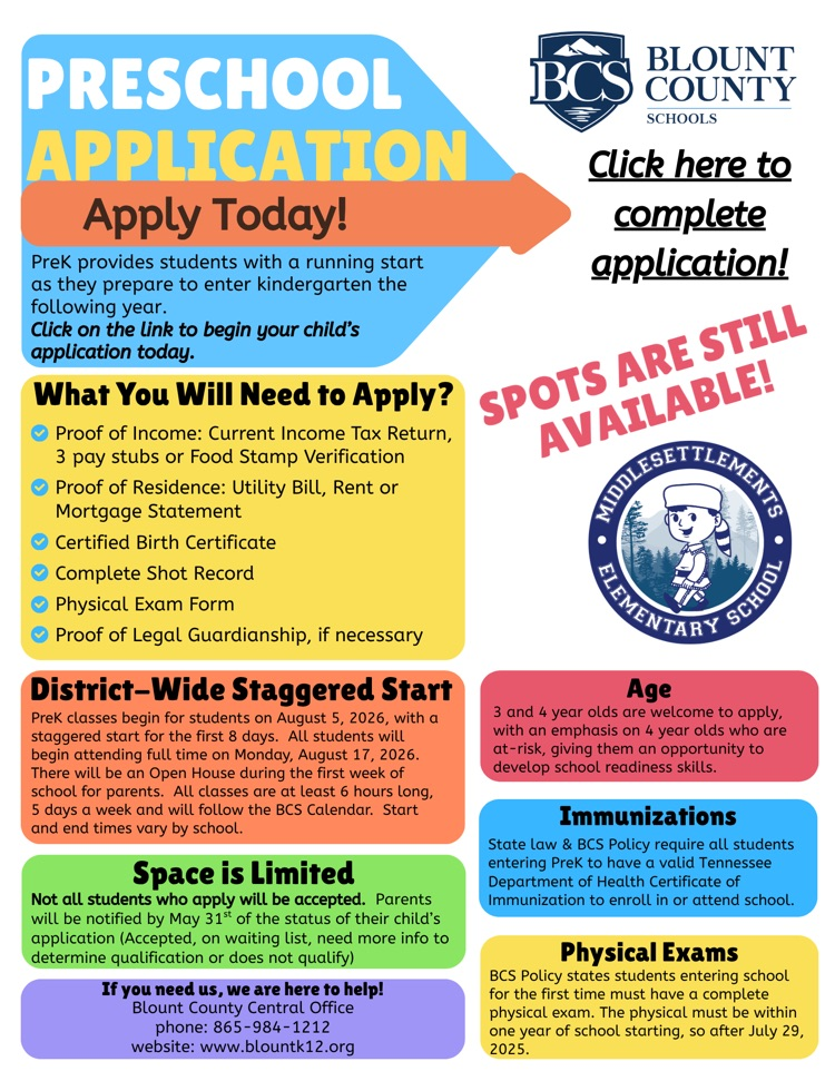 Registration for PreK