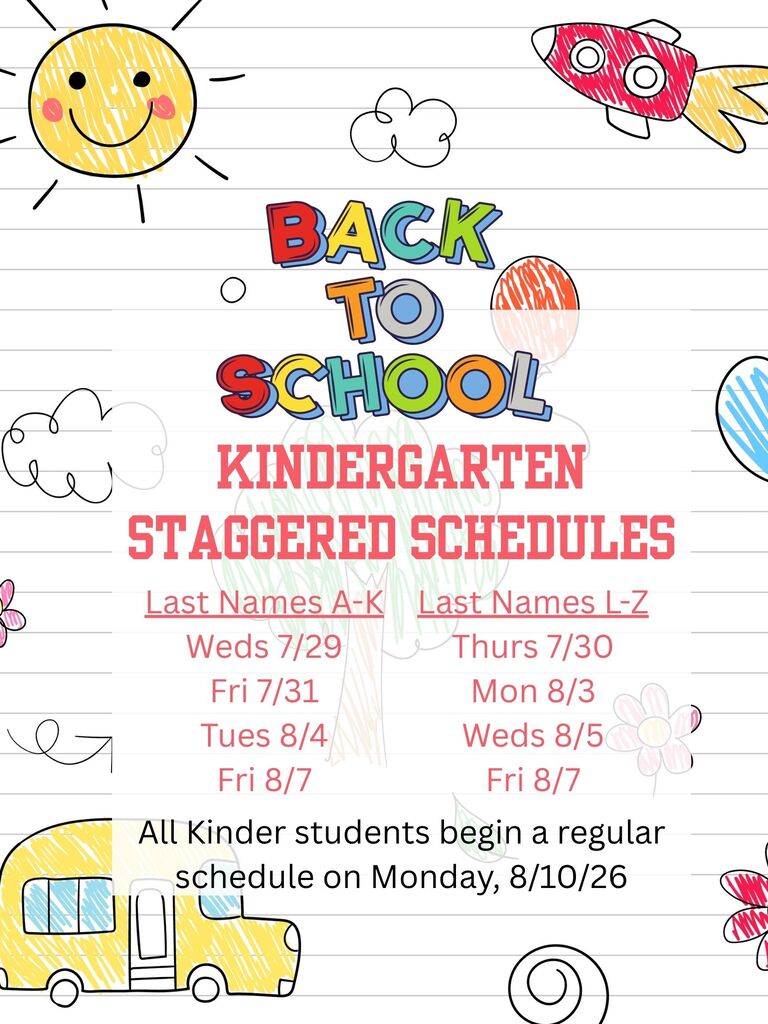 Kinder Staggered Schedule