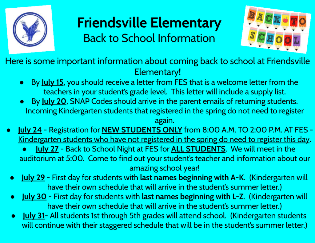 FES Back to School Information