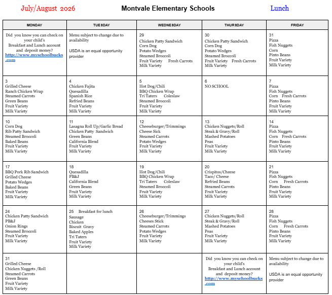 Lunch Menu