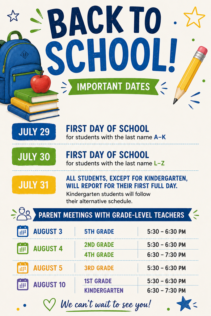 Back to School Important Dates